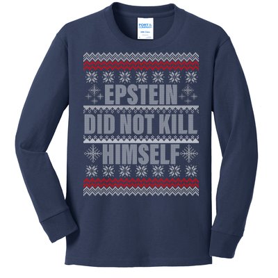 Epstein Did Not Kill Himself Ugly Christmas Sweater Kids Long Sleeve Shirt