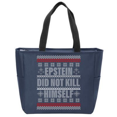 Epstein Did Not Kill Himself Ugly Christmas Sweater Zip Tote Bag