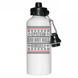 Epstein Did Not Kill Himself Ugly Christmas Sweater Aluminum Water Bottle