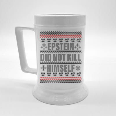 Epstein Did Not Kill Himself Ugly Christmas Sweater Beer Stein