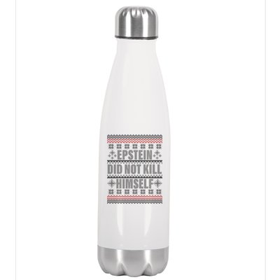 Epstein Did Not Kill Himself Ugly Christmas Sweater Stainless Steel Insulated Water Bottle