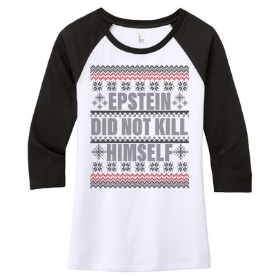 Epstein Did Not Kill Himself Ugly Christmas Sweater Women's Tri-Blend 3/4-Sleeve Raglan Shirt