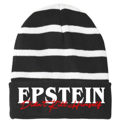 Epstein Didn't Kill Himself Striped Beanie with Solid Band