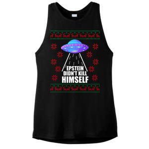 Epstein Didn't Kill Himself UFO Ugly Christmas Ladies PosiCharge Tri-Blend Wicking Tank