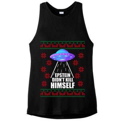Epstein Didn't Kill Himself UFO Ugly Christmas Ladies PosiCharge Tri-Blend Wicking Tank
