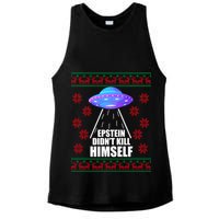 Epstein Didn't Kill Himself UFO Ugly Christmas Ladies PosiCharge Tri-Blend Wicking Tank