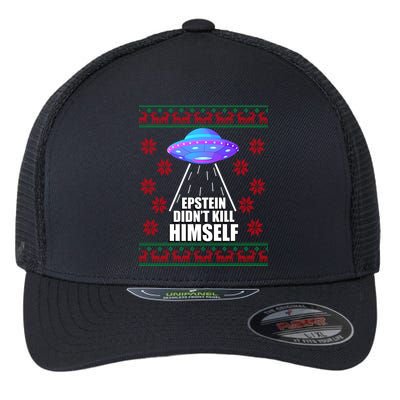 Epstein Didn't Kill Himself UFO Ugly Christmas Flexfit Unipanel Trucker Cap
