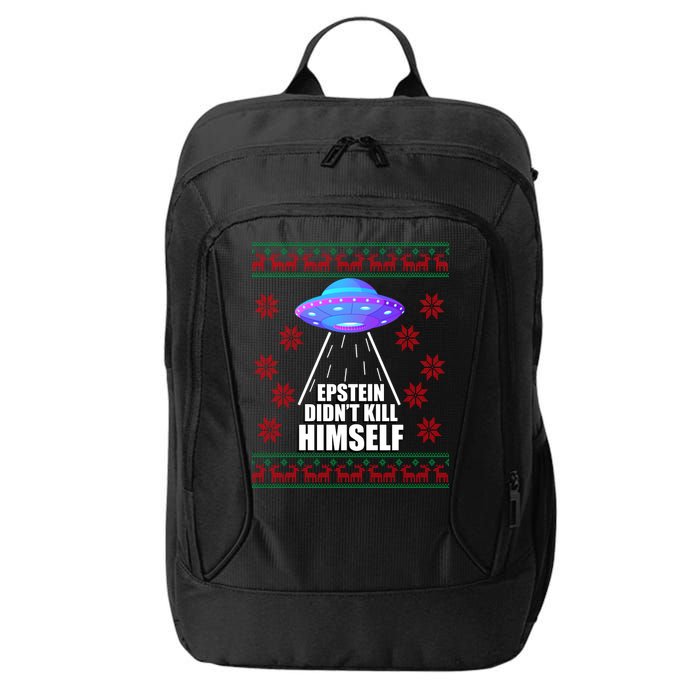 Epstein Didn't Kill Himself UFO Ugly Christmas City Backpack