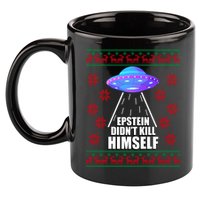 Epstein Didn't Kill Himself UFO Ugly Christmas 11oz C Handle Ceramic Mug