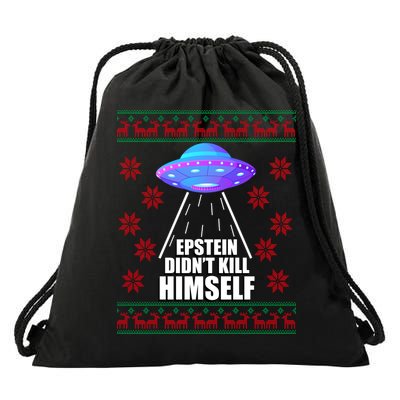 Epstein Didn't Kill Himself UFO Ugly Christmas Drawstring Bag