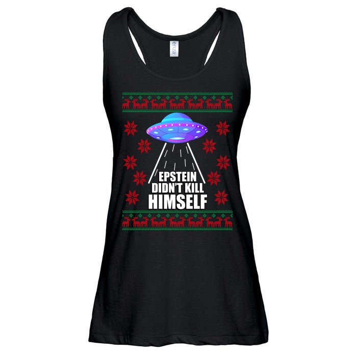 Epstein Didn't Kill Himself UFO Ugly Christmas Ladies Essential Flowy Tank