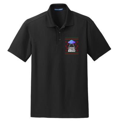 Epstein Didn't Kill Himself UFO Ugly Christmas Dry Zone Grid Polo