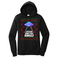 Epstein Didn't Kill Himself UFO Ugly Christmas Women's Pullover Hoodie