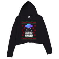 Epstein Didn't Kill Himself UFO Ugly Christmas Crop Fleece Hoodie