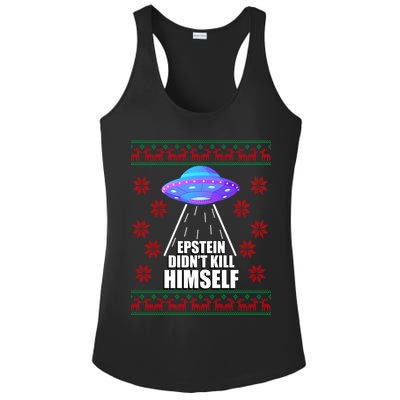 Epstein Didn't Kill Himself UFO Ugly Christmas Ladies PosiCharge Competitor Racerback Tank