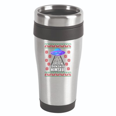 Epstein Didn't Kill Himself UFO Ugly Christmas 16oz Travel Tumbler