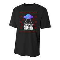 Epstein Didn't Kill Himself UFO Ugly Christmas Youth Performance Sprint T-Shirt