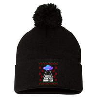 Epstein Didn't Kill Himself UFO Ugly Christmas Pom Pom 12in Knit Beanie