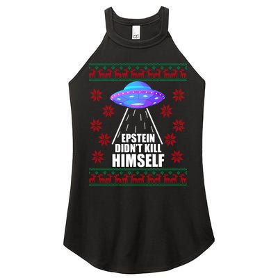 Epstein Didn't Kill Himself UFO Ugly Christmas Women's Perfect Tri Rocker Tank