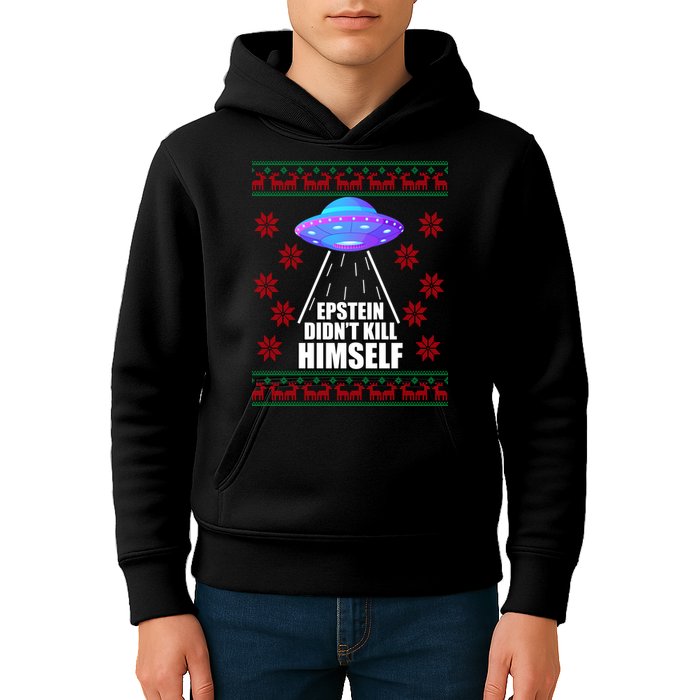 Epstein Didn't Kill Himself UFO Ugly Christmas Kids Hoodie