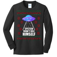 Epstein Didn't Kill Himself UFO Ugly Christmas Kids Long Sleeve Shirt