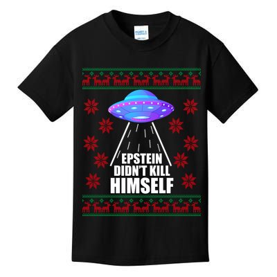 Epstein Didn't Kill Himself UFO Ugly Christmas Kids T-Shirt