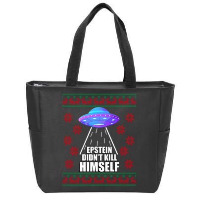 Epstein Didn't Kill Himself UFO Ugly Christmas Zip Tote Bag