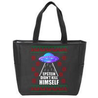 Epstein Didn't Kill Himself UFO Ugly Christmas Zip Tote Bag