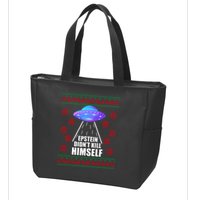 Epstein Didn't Kill Himself UFO Ugly Christmas Zip Tote Bag