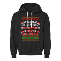 Epstein Didn't Kill Himself Ugly Christmas Garment-Dyed Fleece Hoodie