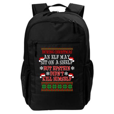 Epstein Didn't Kill Himself Ugly Christmas Backpack