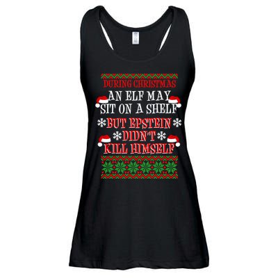 Epstein Didn't Kill Himself Ugly Christmas Ladies Essential Flowy Tank