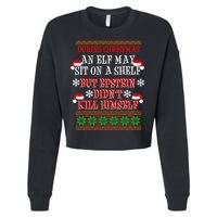 Epstein Didn't Kill Himself Ugly Christmas Cropped Pullover Crew