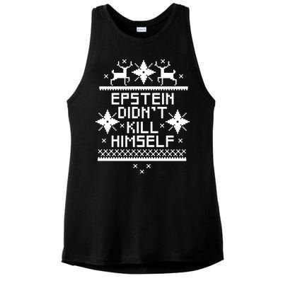 Epstein Didn't Kill Himself Ugly Christmas Sweater Ladies PosiCharge Tri-Blend Wicking Tank