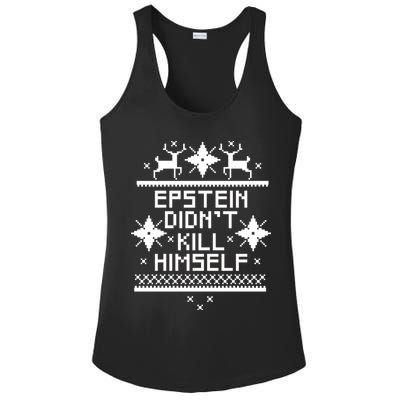 Epstein Didn't Kill Himself Ugly Christmas Sweater Ladies PosiCharge Competitor Racerback Tank