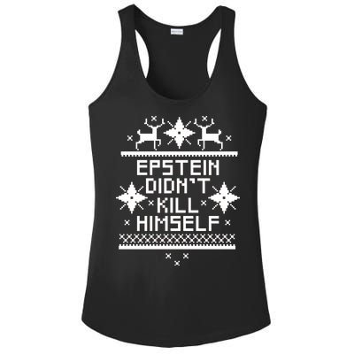 Epstein Didn't Kill Himself Ugly Christmas Sweater Ladies PosiCharge Competitor Racerback Tank