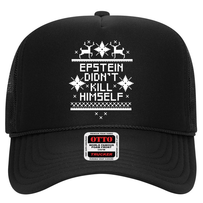 Epstein Didn't Kill Himself Ugly Christmas Sweater Trucker Hat