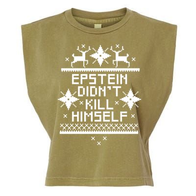 Epstein Didn't Kill Himself Ugly Christmas Sweater Garment-Dyed Women's Muscle Tee