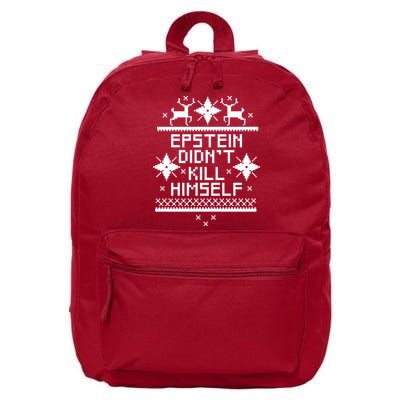 Epstein Didn't Kill Himself Ugly Christmas Sweater 16 in Basic Backpack