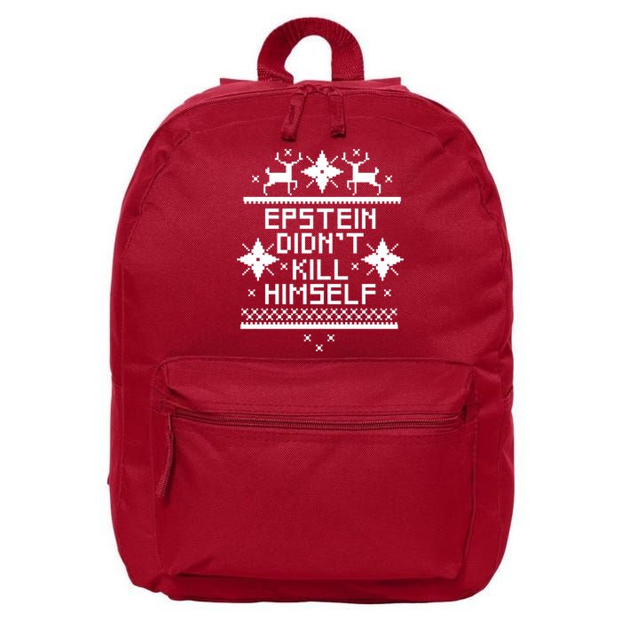 Epstein Didn't Kill Himself Ugly Christmas Sweater 16 in Basic Backpack