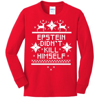 Epstein Didn't Kill Himself Ugly Christmas Sweater Kids Long Sleeve Shirt