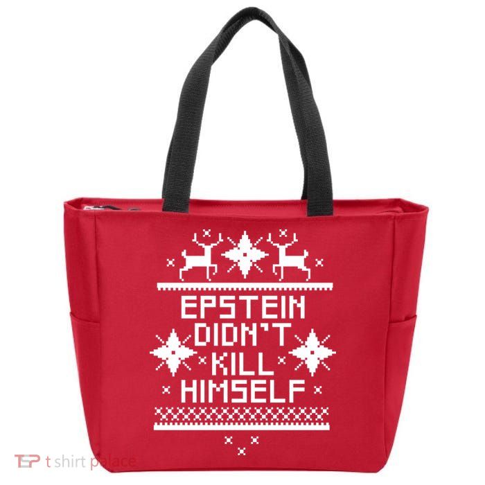 Epstein Didn't Kill Himself Ugly Christmas Sweater Zip Tote Bag