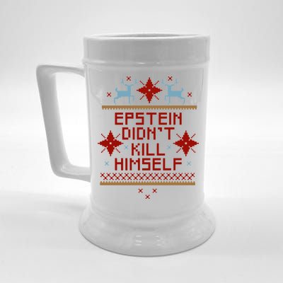 Epstein Didn't Kill Himself Ugly Christmas Sweater Beer Stein