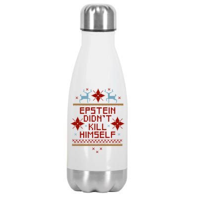 Epstein Didn't Kill Himself Ugly Christmas Sweater Stainless Steel Insulated Water Bottle