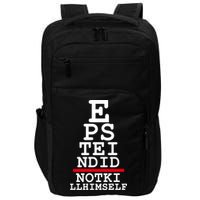 Epstein Eye Test Meme Epstein Didn't Kill Himself Impact Tech Backpack