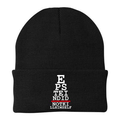 Epstein Eye Test Meme Epstein Didn't Kill Himself Knit Cap Winter Beanie