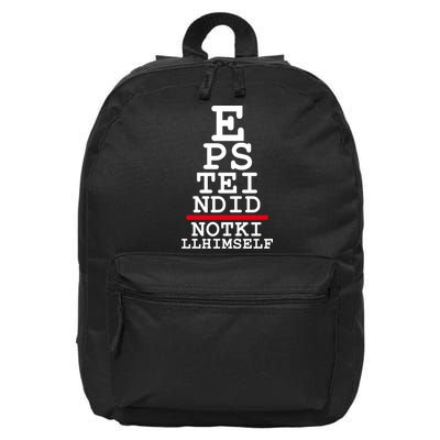 Epstein Eye Test Meme Epstein Didn't Kill Himself 16 in Basic Backpack