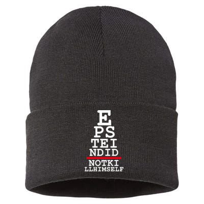 Epstein Eye Test Meme Epstein Didn't Kill Himself Sustainable Knit Beanie