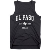 El Paso Texas Tx Vintage Sports Tank Top