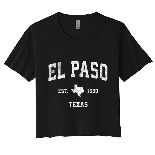 El Paso Texas Tx Vintage Sports Crop Top